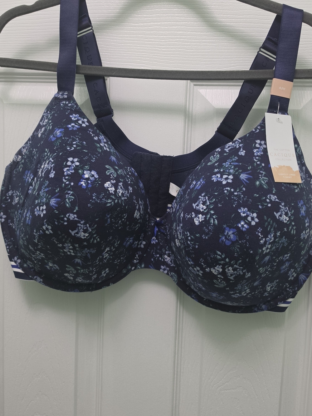 Cacique Navy Blue Floral Molded Underwire Bra